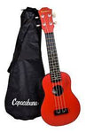 UKULELE SOPRANO LINDEN/ABS COLOR ROJO CON FUNDA COPACABANA CPUK053 N