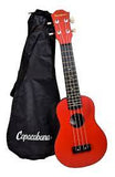 UKULELE SOPRANO LINDEN/ABS COLOR ROJO CON FUNDA COPACABANA CPUK053 N