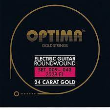 JUEGO CUERDAS GUITARRA ELECTRICA OPTIMA ,09-,42 24 KILATES ORO