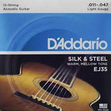 ENCORDADURA DADDARIO MOD. EJ-35 FOLK DE 12 CUERDAS .011-.047 N