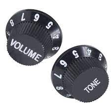 PERRILLA DE TONO DE PLASTICO NEGRO SENCILLO PARA GUITARRA ELECTRICA DPK-200NT