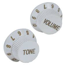 PERRILLA DE VOLUMEN DE PLASTICO BLANCO SENCILLO PARA GUITARRA ELECTRICA DPK-200BV