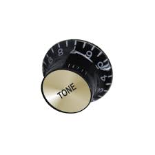 PERILLA VOLUMEN PLASTICO NEGRA CALCA DORADA PARA GUITARRA ELECTRICA DPK-400VD N