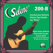 Encordadura Selene Guitarra Clásica Nylon Negro Entorchado Dorado con Borla 200-B