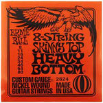 ENCORDADURA ERNIE BALL "SKYNNY TOP/HEAVY BOTTOM" PARA GUITARRA ELECTRICA, 8 CUERDAS, NIQUEL, 0.09-0