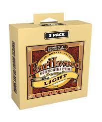ENCORDADURAS ERNIE BALL "EARTHWOOD - LIGHT - 3 PACK" PARA GUITARRA ACUSTICA (BRONCE, 0.011-0.052