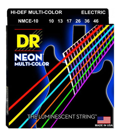 Juego de Cuerdas DR Guitarra Eléctrica Neon Multicolor .010-.046