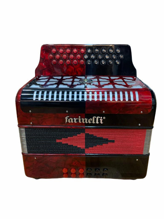 ACORDEON BOTONES FA ROJO/NEGRO FARINELLI PREMIUM 3012FARNHG N