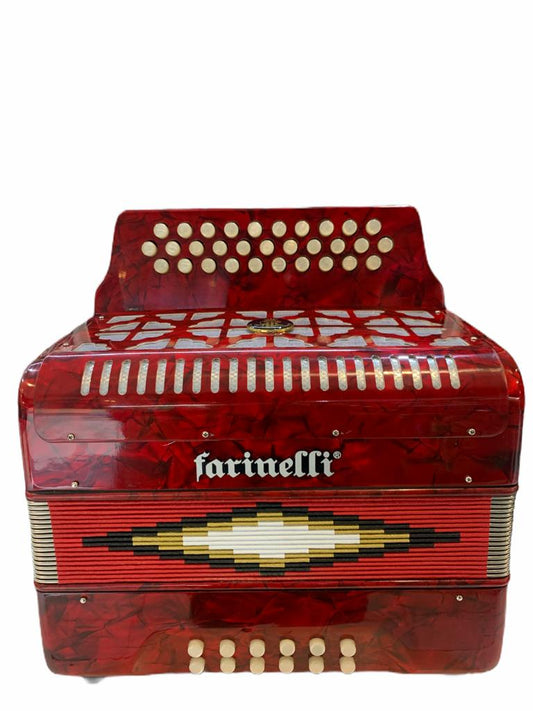 ACORDEON DE BOTONES FARINELLI ROJO EN TONO DE FA 3012FAR N