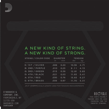 Encordadura D'Addario Guitarra Eléctrica NYXL .008-.038