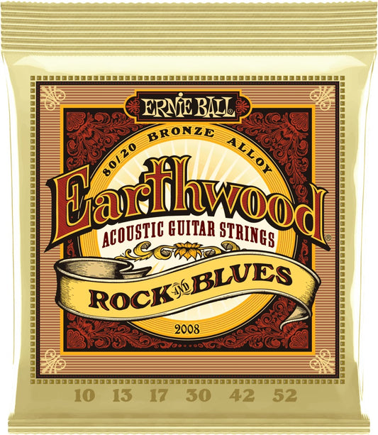 ENCORDADURA DE GUITARRA ACÚSTICA EARTHWOOD ROCK AND BLUES 80/20 BRONZE - CALIBRE 10-52 | 2008 N
