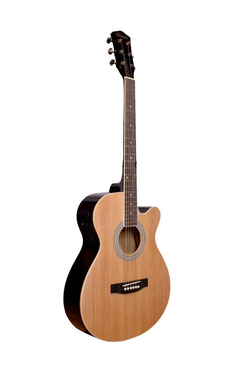 GUITARRA ELECTROACUSTICA 40" NEGRA TAPA NATURAL SEGOVIA | SGF238CE N