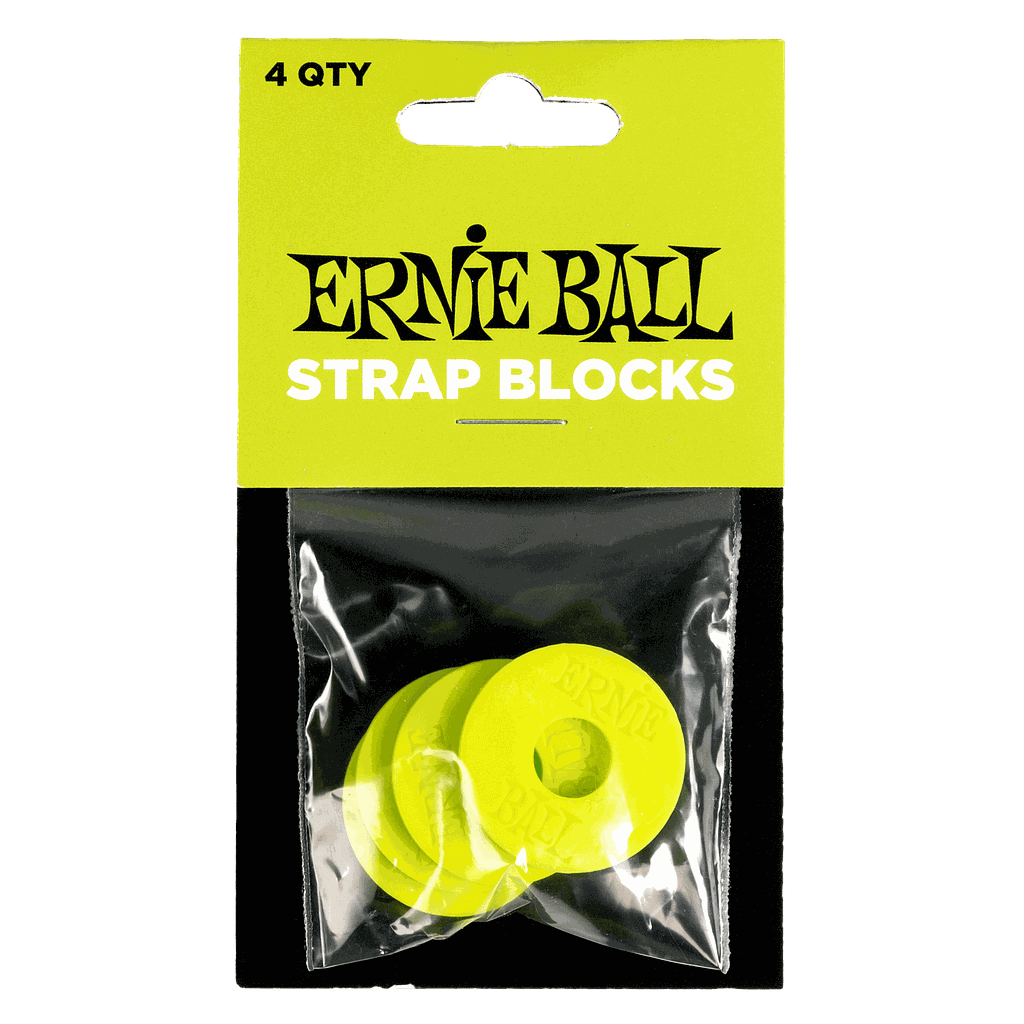 SEGUROS ERNIE BALL PARA TAHALI, PLASTICO VERDE (4 PZAS.)