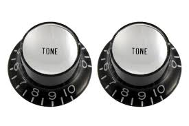 Perilla Tono Plasico Negra Calca Plataplateada para Guitarra Electrica Dpk-500tp N
