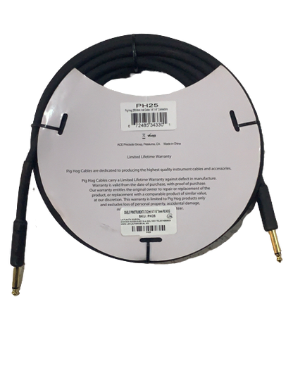 Cable P/instrumento 7.62mt 1/4"-1/4" 8mm Pig Hog