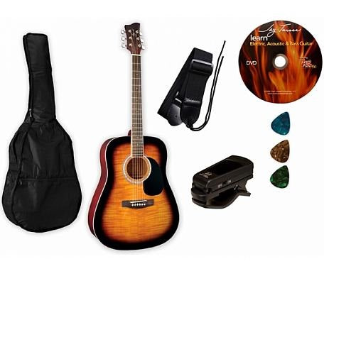 PAQUETE GUITARRA ACUSTICA  JAY TURSER SOMBRA FUNDA-PUAS-AFINADOR