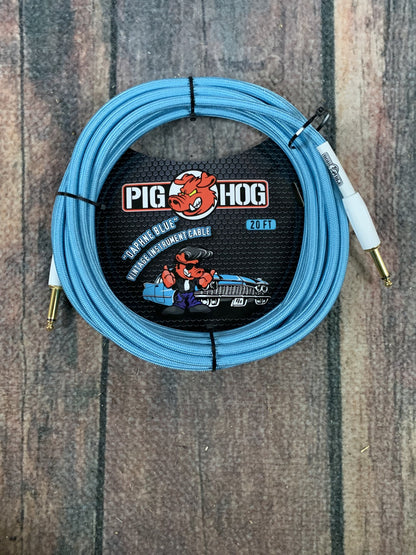 Cable Texturizado para Instrumento Daphne Blue 6.10mt 1/4"-1/4" Pig Hog Pch20db