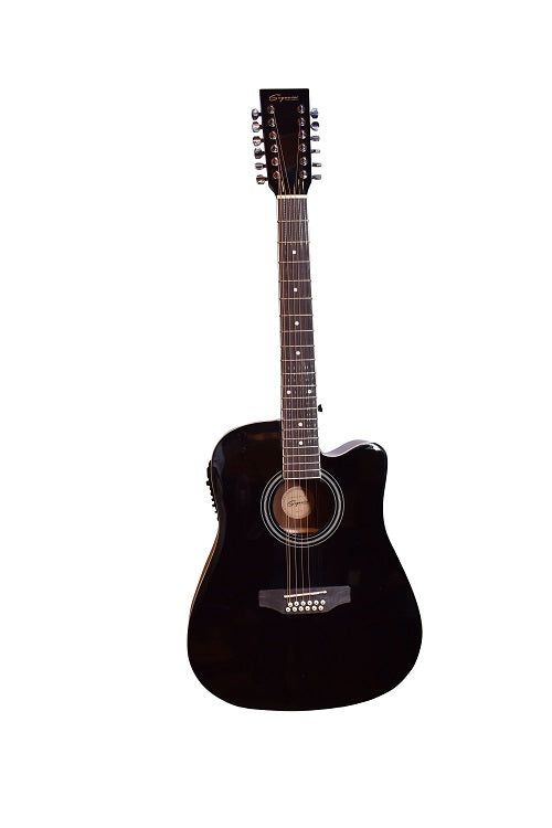 DOCEROLA ELECTROACÚSTICA CON AFINADOR NEGRA  SEGOVIA SGC12BKA N