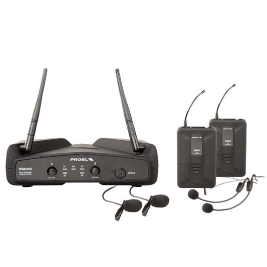 SISTEMA DE MICROFONO INALAMBRICO PROEL MOD: | WM202DH N